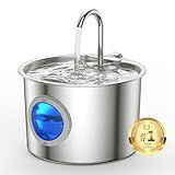 Cat Water Fountain Advanced 304 Stainless Steel 2.2L/74oz with Detachable Tank, Easy to Clean, Automatic Pet Fountain Quiet Cats Water Dispenser, Perfect for Indoor Cats Dogs