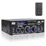 Joengoep BT-398A Stereo Audio Amplifier, Receiver for Speakers Max 900W, 2.0 Channel Stereo Receiver with FM Radio, USB/SD/AUX Optical & Coaxial Inputs,Amplifier Home Audio for Passive Speakers