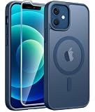 FNTCASE for iPhone 12/iPhone 12 Pro Case Blue: Translucent Fit for MagSafe