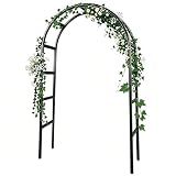 RUBFAC 7.8ft Garden Arch, Metal Trellis for Climbing Plants Outdoor