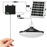 HULPPRE 3000lm Solar Shed Light Indoor Outdoor with Pull String, Daytime or Night,Dusk to Dawn,Bright with 169 LEDs,IP65 Waterproof,3 Modes,for Barn,Chicken Coop,Patio,Garden,Yard,Gazebo