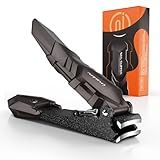 INXEN Nail Clippers for Men with Catcher – No Splash, Self-Collecting Premium Steel Clippers for Fingernails & Toenails, Ideal Gifts for Men& Grooming Gifts, Great Gadget & Stocking Stuffer Gift