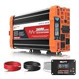 BELTTT 2000W Pure Sine Wave Inverter, Inverter 12V DC to 120V AC for Solar, RV, Truck, Outdoor, Power Inverter with Dual AC and 20A Socket, 5V 2.1A USB, Surge 4000W, Hardwire Port, Remote Controller