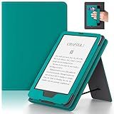 Lainergie Kindle Case 6 Inch for New 6" Kindle (11th Generation, 2024/2022 Release), Slim PU Leather Smart Shell Cover for Kindle Basic with Stand, Hand Strap, Auto-Wake/Sleep, Jade