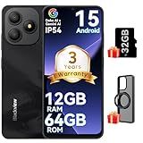 Blackview Wave 9C Unlocked Android Phones, Android 15 Cell Phone Unlocked, 6.56" Smart Phones, T-Mobile Phone, 12+64GB/2TB，13MP+8MP，5000mAh，Fingerprint/Face ID, Black