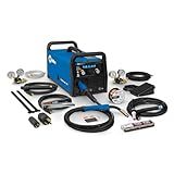 Miller Multimatic 215 Multiprocess Welder with TIG Kit - Multi-Process MIG, DC Stick, DC TIG & Flux Core Welding Engine Machine - Compatible MIG Welder Machine with Multi-Voltage Plug for 120V&240V