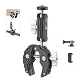 DAUEULITE Super Clamp Camera Clamp Mount Monitor 360°Ballhead Magic Arm Double Ball Head Adapter with 1/4"-20 & 3/8"-16 Thread for Canon Nikon DSLR Camera/Gopro/LED Light Ronin-M/Ronin MX/FreeflyMOVI