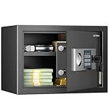 Locksworth Safe for Home, 0.6 Cubic Feet Safety Box, Lock Box for Money, Jewelry, Documents and Guns, Digital Security Safe for Office, Hotel and Personal Use, 13.8"W x 9.8"D x 9.8"H