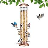 Kingsyard 15" Metal Tube Bird Feeders for Outdoors Hanging