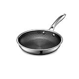 HexClad Hybrid Nonstick 8-Inch Frying Pan, Stay-Cool Handle, Dishwasher-Friendly, Oven-Safe Up to 900°F, Induction Ready, Compatible with All Cooktops