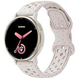 Laband 20mm Colorful Sport Silicone Watch Band Compatible With Garmin Vivoactive 6/Vivoactive 5/3/Forerunner 570 42mm/165/55/245/645/Venu Sq 2/Venu, Recycled Plastic Soft Strap Replacement for Women