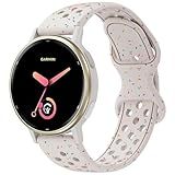 Laband 20mm Colorful Sport Silicone Watch Band Compatible With Garmin Vivoactive 6/Vivoactive 5/3/Forerunner 570 42mm/165/55/245/645/Venu Sq 2/Venu, Recycled Plastic Soft Strap Replacement for Women