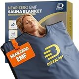 DIVEBLAST Near Zero EMF Far Infrared Sauna Blanket for Home — 71”x 35.6” Portable Infrared Sauna Bag for Weight Loss and Detox — Detoxify, Cleanse and Burn Up to 600 Calories per Session — Dark Blue