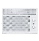GE Window Air Conditioner Unit, 5,000 BTU for Small Rooms up to 150 sq ft. with Manual Adjustable Fan and Cooling Settings, Perfect for Small Bedroom or Living Room, Easy Install Kit Included, White