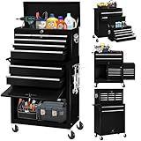 INTERGREAT Rolling Tool Chest with Wheels and 8 Drawers, Detachable Large Tool Cabinet with Lock for Garage, Locking Mechanic Tool Cart with Black Liner for Warehouse, Workshop, High Capacity