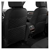 SMOQIO Seat Back Protectors for Kids, Car Kick Mats for Front Seats (Black)