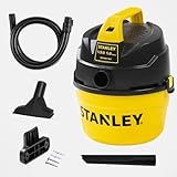 STANLEY Shop Vacuum Wet and Dry, 1 Gallon 1.5 Peak HP Small Wet Dry Vac with 60CFM Powerful Suction, Portable Wall Mount Vacuum Cleaners for Home, Car, Garage and DIY Workshop, SL18101P-1H
