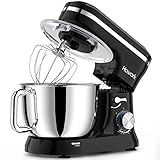 HOWORK Electric Stand Mixer,10+p Speeds Kitchen Mixer With 6.5QT Stainless Steel Bowl,Dough Hook, Wire Whip & Beater,for Most Home Cooks(Black)