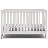 Delta Children Essex 4-in-1 Convertible Baby Crib, Bianca White with Natural Legs