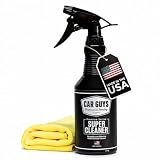 CAR GUYS Interior Car Cleaner for Tough Stains | Stain Remover for Car Seats, Carpet, Upholstery, & Leather | 18 Oz Kit with Microfiber Towel