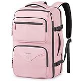 Taygeer 18 x 14 x 8 Inches Personal Item Bag, Travel Personal Item Bag with Water Bottle Pocket & Shoe Pouch, TSA Approved Under Seat Carry on Backpack Fits 15.6 inch Laptop for Women Airplanes, Pink