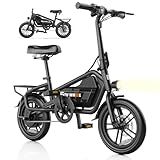 5TH WHEEL EB20 Electric Bike with 25 Miles PAS Range, Peak 650W Motor & 20 MPH, 3 Speed Modes & 14" Tires, Mini Foldable Electric Bikes for Adult with Adjustable Seat, Commuting E Bikes with Key