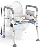 HOMLAND Raised Toilet Seat with Handles, Toilet Seat Riser for Seniors with Adjustable Height & Width, FSA/HSA Eligible 400lb Handicap Elevated Toilet Seat for Elderly, Pregnant, Fit Any Toilet