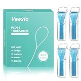 Floss Threaders, 400 Count Threaders for flossing, Dental Floss Threader for Braces, Bridges, Implants, Permanent Retainer (Pack of 4)