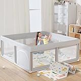 Hiaksedt Baby Playpen with Mat Small Playpen for Babies and Toddlers 50 x 50 inch Baby Fence Playards