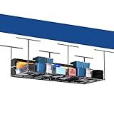 GIOTORENT 3x8FT Heavy Duty Overhead Garage Storage Rack - Adjustable Ceiling Shelving with 600lbs Weight Capacity, Metal Garage Organization System, Black
