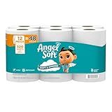 Angel Soft Toilet Paper, 12 Mega Rolls = 48 Regular Rolls, Soft and Strong Toilet Tissue
