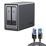 UGREEN NASync DXP2800 2-Bay Desktop NAS(Diskless) Bundle with UGREEN Cat 8 Ethernet Cable 6FT, High Speed Braided 40Gbps 2000Mhz Network Cord