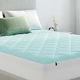 Novilla Cooling Mattress Topper King Size, Cooling Factors Infused Mattress Pad for Hot Sleepers, Breathable Mattress Cover with Deep Pocket, Soft Down Alternative Bed Topper for Back Pain Relief