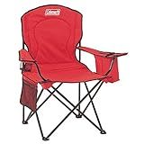 Coleman Portable Camping Chair with 4-Can Cooler, Cushioned Seat & Back with Side Pockets & Cup Holder, Carry Bag Included, Great for Camping, Tailgating, Firepits, Patio, & More