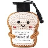 Crisky Handmade Funny Graduation Gifts for Her or Him, Positive Crochet Toast with Little Graduation Card and Grad Caps - You are Totally Amazing - Grad Gifts for College University Masters Degree