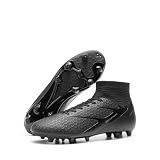 DREAM PAIRS Men's High Tops Lace Up Soccer Cleats,Black,8.5