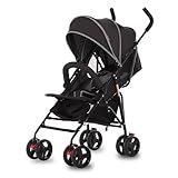 Dream On Me Vista Moonwalk Baby Stroller in Black, Lightweight Infant Stroller with Compact Fold, Multi-Position Recline Umbrella Stroller with Canopy, Extra Large Storage and Cup Holder