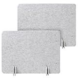 KEPYDRMTF Desk Privacy Panel Set, Desk Partition Cubicle Wall Freestanding Noise-Reduction Panels Room Divider, Soundproof Partition with Support Feet for Office or Home Use (Light Grey, 40 * 60 cm)