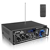Amplifier Home Audio Stereo Receivers with Bluetooth 5.0,Receicer for Speakers Max 800W, 2.0 Channel Stereo Amplifier System for Home Speakers, Karaoke,Garage,Home Amp/USB/SD/RCA/MIC in