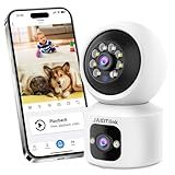 JAIOTlink 2.5K Dual-Lens Indoor Security Camera with Phone App, 360° Pan-Tilt Baby Monitor & Pet Camera with 10× Zoom, AI Human/Pet Detection, Color Night Vision, 2.4G/5G WiFi, Compatible with Alexa