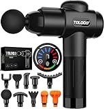 TOLOCO Massage Gun, Deep Tissue Back Massage for Athletes for Pain Relief, Percussion Massager with 10 Massages Heads & Silent Brushless Motor, Gifts for Fathers Day, Black