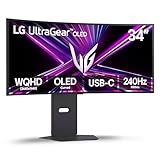 LG 34GX900A-B 34-Inch Ultragear WQHD (3440 x 1440) OLED Curved Gaming Monitor, 240Hz, 0.03ms, NVIDIA G-Sync, VESA DisplayHDR True Black 400, HDMI 2.1, DisplayPort, USB Type-C PD 65W, Black