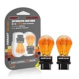 ALKOREY 3157 Amber Light,Miniature Bulb Mini Bulb,Amber Natural Glass 2100K Taillight Turn Signal Light,12V 21/5W,2 Pack