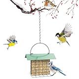 FLINTER Bird Feeder for Outdoors, Suet Feeder Hanging Bird Feeder, Adjustable Chain Hanging for Garden Yard Outside - Suet Cake Feeders to Attracting Birds