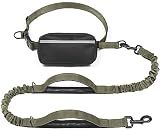 iYoShop Hands Free Dog Leash with Zipper Pouch, Large, Military Green