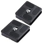 Regetek Aluminum PU-40 Quick Release Plate with 1/4" Screw, Universal Slide-In 40mm*38mm QR Plate for Manfrotto Arca Swiss Benro Acratech Kirk Wimberley Gitzo RRS MARKINS SUNWAYFOTO Kangrinpoche SIRUI