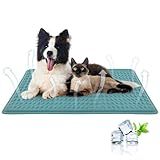 GOLOPET Newly Upgraded Dog Cooling Mat 34x23 in,Ice Breathable Fabric, Solid Silicone Honeycomb Heat Dissipation Structure, Long-Lasting Coolness Cooling Mat for Dogs(Q-Max>0.5) Washable& Non-Toxic