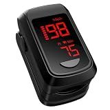 HOLFENRY Pulse Oximeter Fingertip - Large Display Oxygen Monitor Fingertip with Fast 5-8s Reading for SpO2/Heart Rate/PI, Accurate Pulse Ox for Home/Sports/Travel, Batteries & Lanyard Included