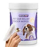 HICC PET Ear Cleaner Finger Wipes for Dogs & Cats, Vet-Recommended Dog Ear Infection Treatment to Relief Itching & Inflammation, Remove Wax, Dirt & Stop Smelly, Non-Irritating, 50ct(Coconut Scent)
