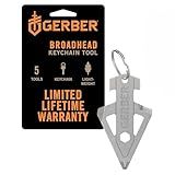 Gerber Gear Broadhead Keychain 5-in-1 Multitool, Clips to Pocket or Keychain with Bottle Opener, Flat Head Driver, Package Opener, Cross Driver and 1/4" Socket, EDC Gear for Everyday Carry